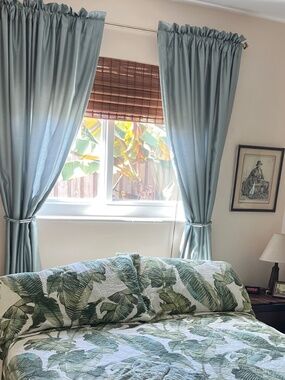 Two-Way Pocket Drapes TWO Panels 95" X 52" Sea Foam Blue